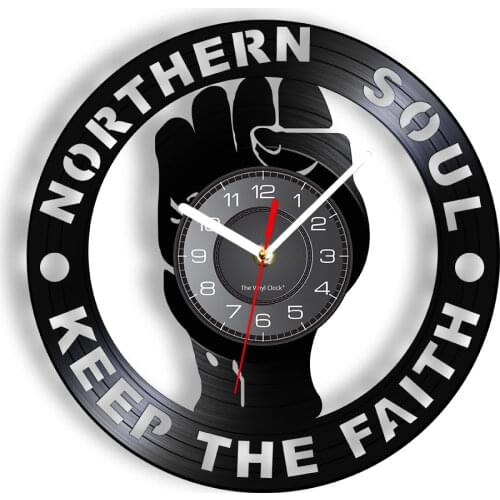 Northern Soul Keep The Faith Vintage Wall Clock Northern Soul Vinyl Record Clock Manchester Northern Hipster Vintage Clocks