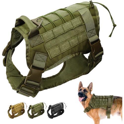 Military Dog Vest Harness Tactical Dog Vest Harness Molle Vest Large Harness For Training Hiking Hunting German Shepherd
