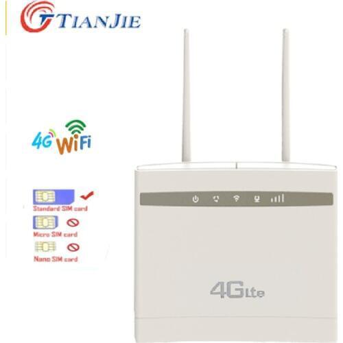 TIANJIE 4G/LTE CPE WIFI Router Modem with sim card slot WAN/LAN Ports Broadband Hotspot CAT4 CPE With SMA Connector Antennas