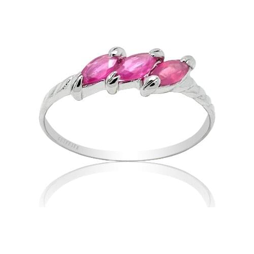 CoLife Jewelry 100% Real Ruby Ring for Daily Wear Natural 2.5mm*5mm Ruby Silver Ring 925 Silver Ruby Jewelry Gift for Woman