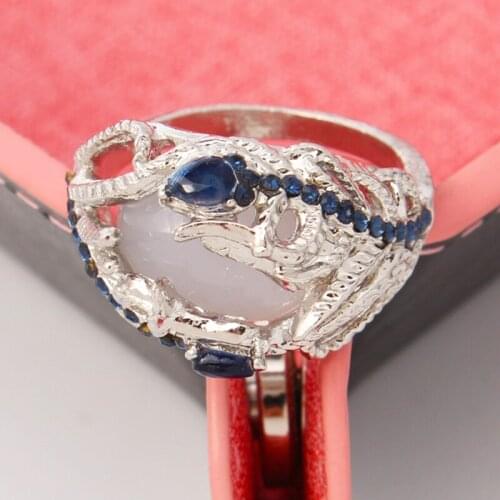Fashion Opal Micro Ring Set womens Jewelry Ring Peacock Feather Elegant Design Ring 2020 womens Party Ring Gift