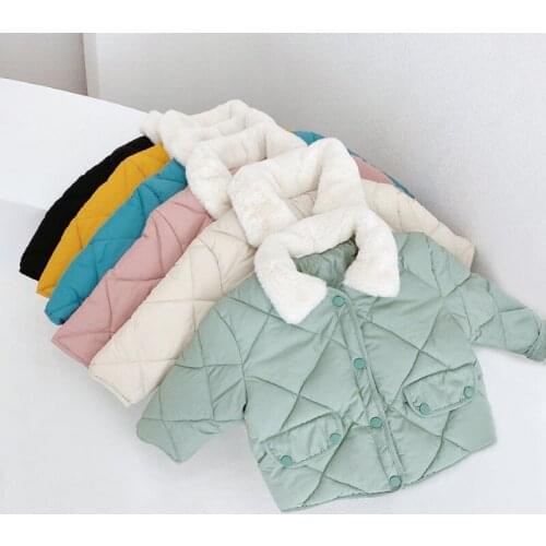 Winter Childrens Warm Cotton Jackets Girls Clothes Kids Babys Rabbit Fur Collar Coats Korean Warm Winter Girl Boys Outerwears