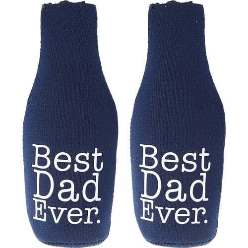 1 Pair Wedding Neoprene Beer Drink Beverage Soda Can Cooler Coolie BEST DAD EVER