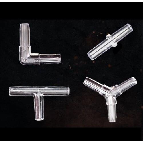 50PCS 4mm Tee/Cross/Elbow/Y Shaped Aquarium Air Valve Connector Hoses Joints Connectors Air Pump Accessories