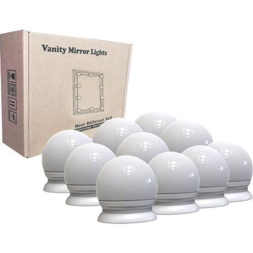 10Pcs Makeup Mirror Vanity LED Light Bulbs Lamp Kit Dimmable LED Make Up Mirrors Cosmetic Fill Light