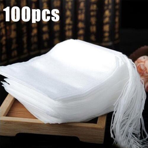 100Pcs/Lot Teabags 5.5 x 7CM Non-Woven Fabric Empty Scented Tea Bags With String Heal Seal Filter Paper for Herb Loose Tea