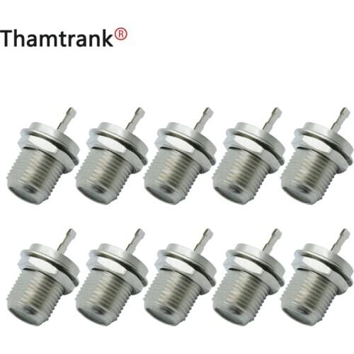 100pc/lot METAL F JACK TO MCX MALE PLUG RF COAXIAL CONNECTOR ADAPTER F Type Panel Mounted Socket Female Jack Solder Connector