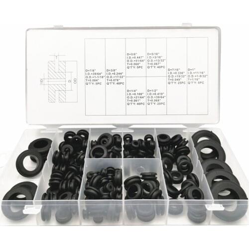 180pcs O Ring Assortment Set Seal Gasket Universal Rubber O Ring Kit Spacer Sealing Grommet