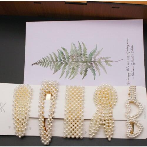 5Pcs/Set Of Elegant Solid Pearl Hairpins Sweet And Exquisite Hair Accessories Fashionable Hairpins Snaps Hair Pins