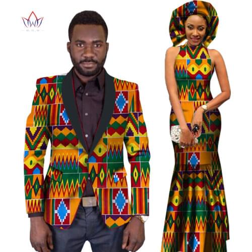 African Dresses for Women African Dress Bazin Riche Women Maxi Dress Mens Blazer Slim Fit Blazer Men Casual Plus Size 6XL WYQ50