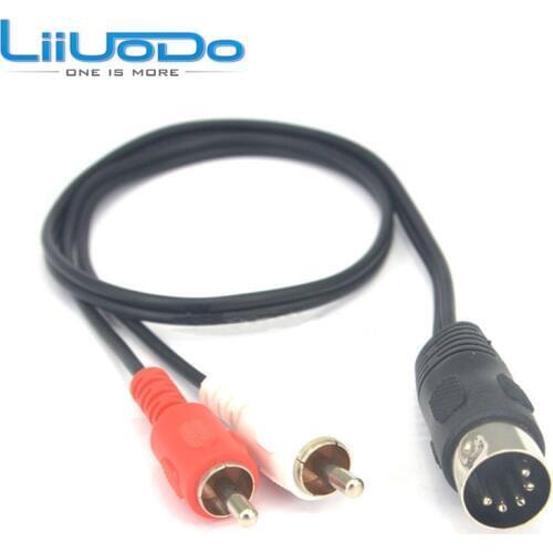 10 Pieces 5-Pin DIN Male MIDI Cable to 2 Dual RCA Male Plug Audio Cable For Naim, Quad Stereo Systems 50cm 150cm