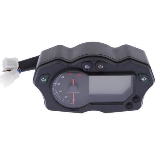 MagiDeal Motorcycle Digital LCD Speedometer Odometer Tachometer Gauges