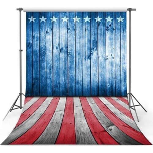 Independence day kids photography backdrop 5x7 white star blue wood floor 4th of july photography background for photoshoot