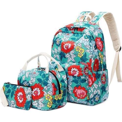 Children School Bags Girls Backpack Kids Flower Printing Backpacks Set Schoolbag Waterproof Primary School Backpacks Mochilas