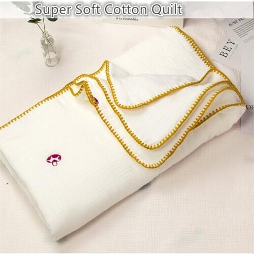 150X120cm Lace Edge Big Muslin Cotton Blanket Baby Swaddle Toddler Quilt Absorbent Bath Towel Super Soft Embroidery Kids Blanket