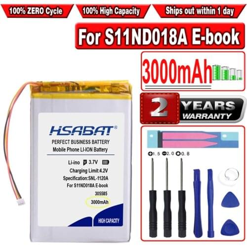 HSABAT 3000mAh 315586 3Pin Battery for S11ND018A E-book (ONYX BBA10) 355585 power bank psp DVR 305585