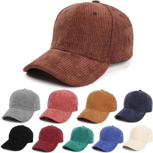 Men Corduroy Baseball Cap Women Spring Summer Embroidery Baseball Hat Men Outdoor Adjustable Sun Hat Vacation Casquette Gorras