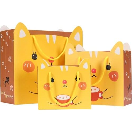 Cute cartoon candy chocolate packaging gift bag boutique shopping bag pink, blue, yellow gift bags for packaging wholesale