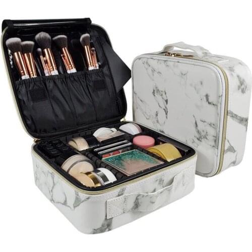 Cosmetic Bags Large Makeup Bags and Cases Portable Marbling Travel Makeup Organizer Zipper Storage Handbag Toiletry Cosmetic Bag