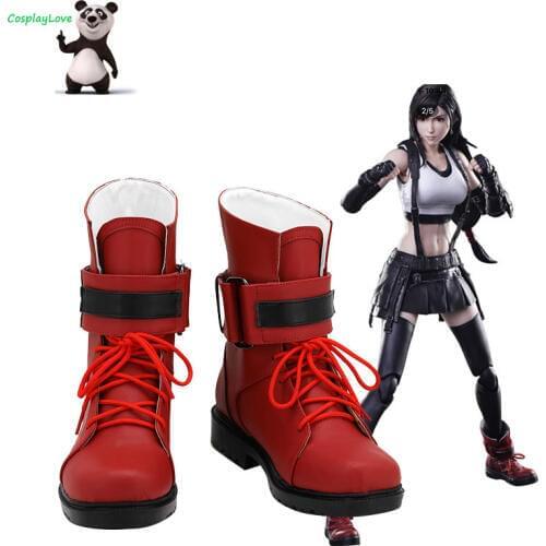 Custom Made Final Fantasy VII Tifa Lockhart Red Shoes Cosplay Leather CosplayLove