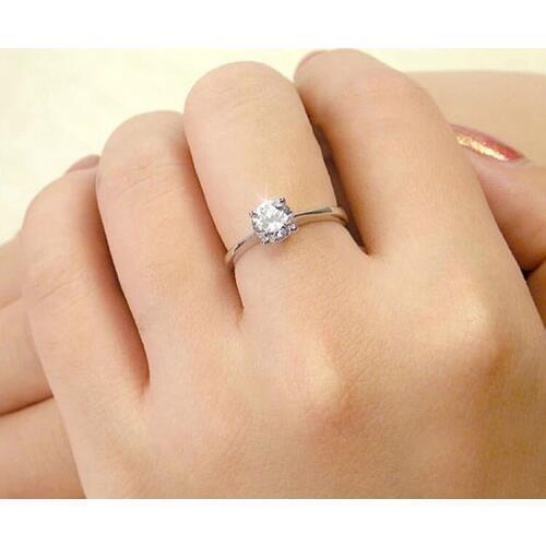 Crystal Engagement Hot Sale Rings For Women AAA White Zircon Cubic Elegant Adjustable Rings Female Wedding Valentines Day Gift