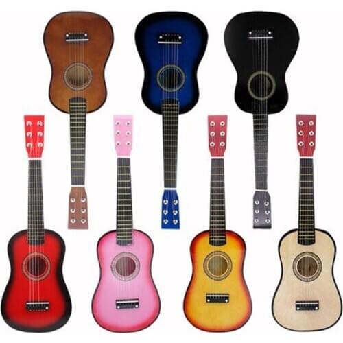 21/23 Inch Solid Wood mini Guitar For Children And Beginners Basswood Acoustic Guitar 12 Frets 6 Strings Guitar with Picks AGT09