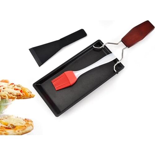 Mini Cheese Grill Pan with Solid Wood Handle Non-Stick Nylon Spatula Set for Baking A1