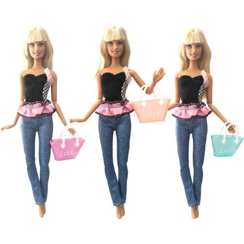 NK 1 Pcs Randomly Doll Bags Cute Accessories Fashion Morden Plastic Bags For Barbie Doll Birthday Xmas Gift Baby Toys 8X
