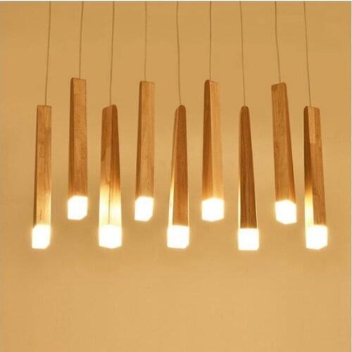 Wood Stick Pendant Lamp Lights for Kitchen Living Room Shop restaurant Decoration DIY Wood Pendant Lights 110V 220V