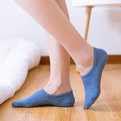 1 Pair Women Cotton Low Cut Socks Snowflake Softable Summer Autumn Silicone Non-slip Deep Mouth Prevent Heel Loss Slipper Socks