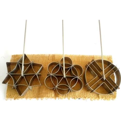 NEW Handmade Stainless Steel Rosette Cookies Patty Shell Vintage Brass Flower Mold Mould 9,5 cm MDSET-010