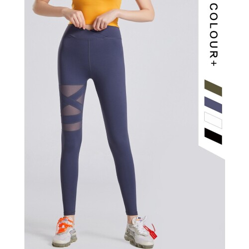 New Tight Solid Color High Waist Sports Fitness Slim Leggings Women Yoga Pants