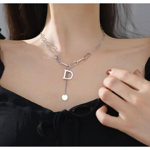 Korean New Fashion Letter D Necklace For Womens Indifference Design Fashion Versatile Temperament Clavicle Chain Accessories