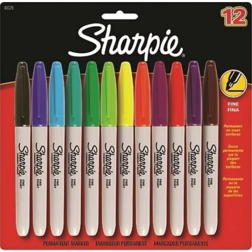 SERESSTORE Sharpie Fine Permanent Marker, Fine Tip, Mixed Colors, 12s and 24s Blister