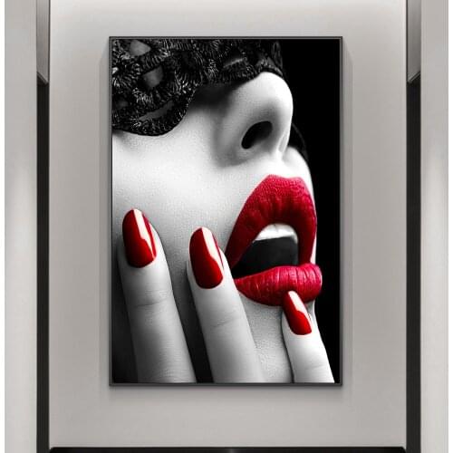 Sexy Lips African Nude Woman Canvas Art Posters And Prints Modern Girls Canvas Paintings On The Wall Art Pictures Home Decor