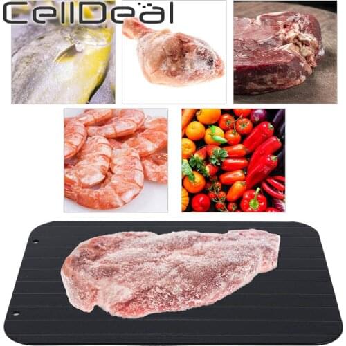 Fast Defrosting Tray Food Meat Fruit Thaw Aluminium With Cushion Angles Guide Channel Easy Clean Food Gadgets Kitchen Tools