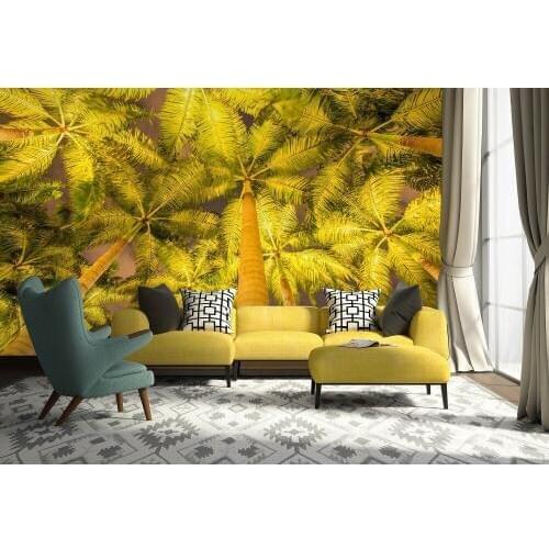 Custom Size 3D Photo Mural Tall Palm Landscape Removable Wall Papers Kids Self-adhesive Vinyl Wall Sticker Art Home Decor Mural