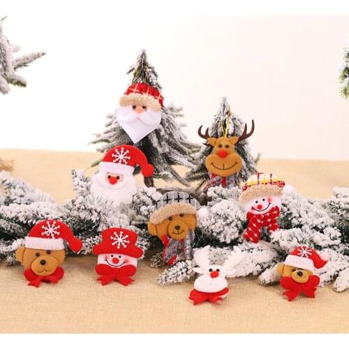 Christmas Fabric Doll Pendant Santa Snowman Elk Bear Christmas Tree Widget Christmas Decorations Eight Patterns Random Delivery