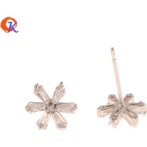 Cordial Design 20Pcs 9*9MM Fashion Jewelry/Rhinestone Earrings/Stud Earring/DIY Making/Genuine Plating/Trendy Earrings For Women