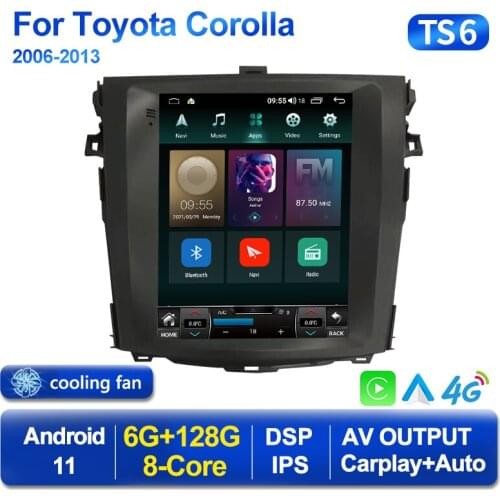 Vertical Tesla Style 6G+128G Android11 Carplay DSP Car Radio Multimedia Player for Toyota Corolla 2006 -2013 Car Stereo Gps Unit