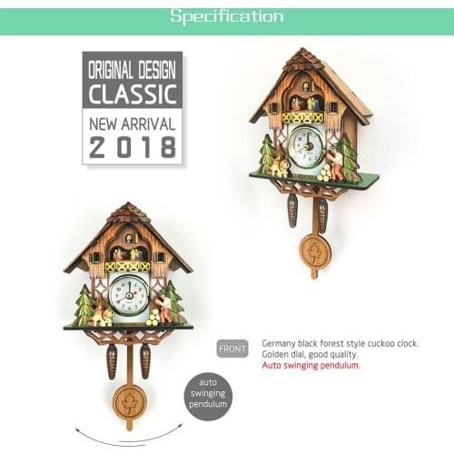 High quality Wooden Cuckoo Wall Clock Bird Time Bell Swing Alarm Watch Home Art Decor