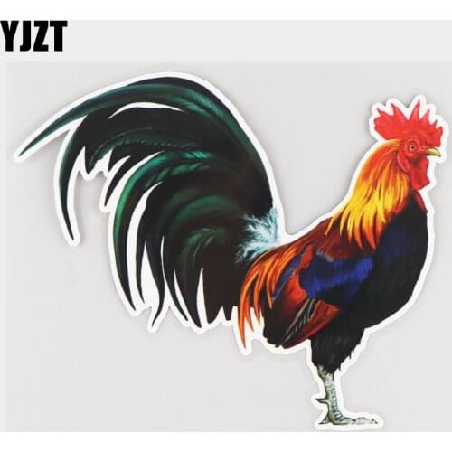 YJZT 16.5×13.5CM Beautiful Rooster Animal Decals Fashion Door Bumper Decoration Car Stickers 21A-0194