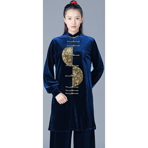 Women Velvet Thickened Warm Tai Chi Clothing Kung Fu Suit Martial Art Uniform Morning Exercise Taiji Wushu Winter Clothing 12434