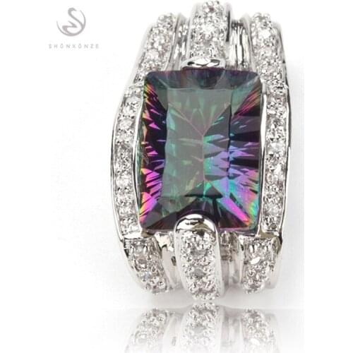 Fleure Esme christmas pendants for women jewelry accessories Rainbow Red Purple Cubic Zirconia Hot Rhodium Plated R454 R457 R705