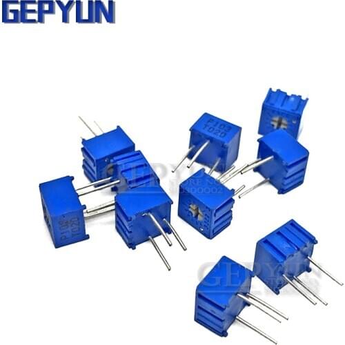 10pcs 3362P resistance 101 201 501 102 202 502 103 Trimpo Trimmer Potentiometer 3362 500R 1K 2K 5K 10K 20K 50K 100K Gepyun