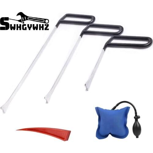 5PCS Paintless Dent Removal Tool Fish Tail Style Rods Kits with Wedge for Car Hail Damage Car Door Dings Repair