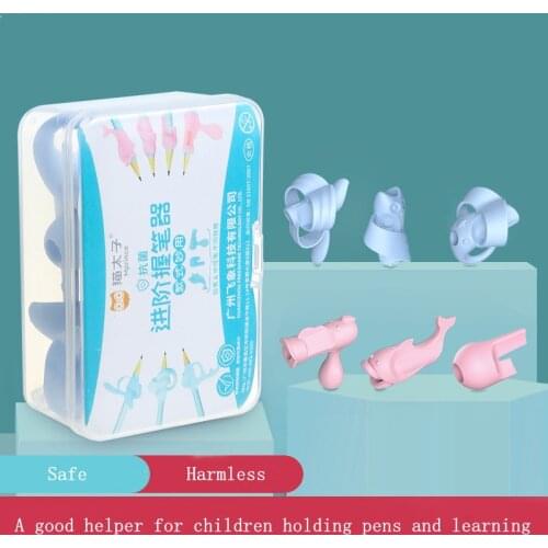 6pcs/set Children Writing Pencil Pan Holder Kids Learning Practise Silicone Pen Aid Grip Posture Correction Device for Students
