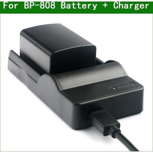 BP-808 BP808 Digital Camera Battery + Charger For Canon FS11 FS10 FS100 FS21 FS22 FS200 HF11 HF20 HF200 HG20 XA10 HF S10 S21 S20