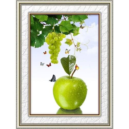 Diamond Embroidery Diy Diamond Painting Cross Stitch Kits Diamond Mosaic Green apple Full Square Diamond Embroidey FB067