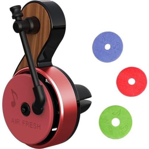 Car Air Freshener Note Shape Record Player Air Vent Outlet Aromatherapy Clip Vintage Note Phonograph Essential Oil Car Diffuser